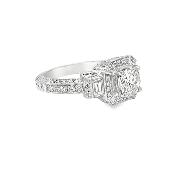 Diamond Deco Style Ring 18ct White Gold