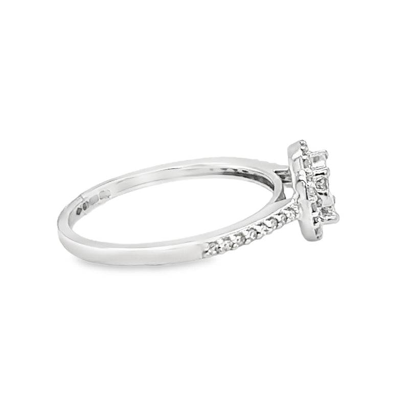 Diamond Cluster Halo Ring 0.30ct 9ct White Gold