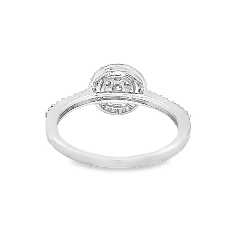 Diamond Cluster Halo Ring 0.30ct 9ct White Gold