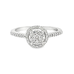 Diamond Cluster Halo Ring 0.30ct 9ct White Gold