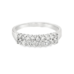 Diamond Double Row Eternity Ring 0.50ct 18ct White Gold