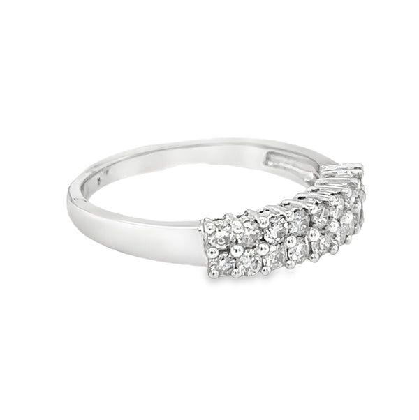 Diamond Double Row Eternity Ring 0.50ct 18ct White Gold side