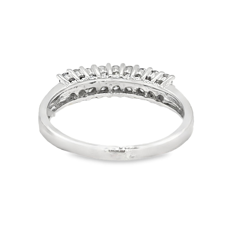 Diamond Double Row Eternity Ring 0.50ct 18ct White Gold rear