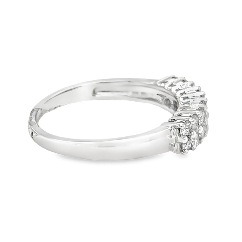 Diamond Double Row Eternity Ring 0.50ct 18ct White Gold side 2