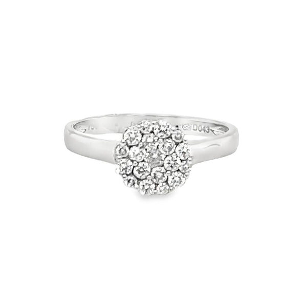 Diamond 20 Stone Cluster Ring 0.43ct 18ct White Gold