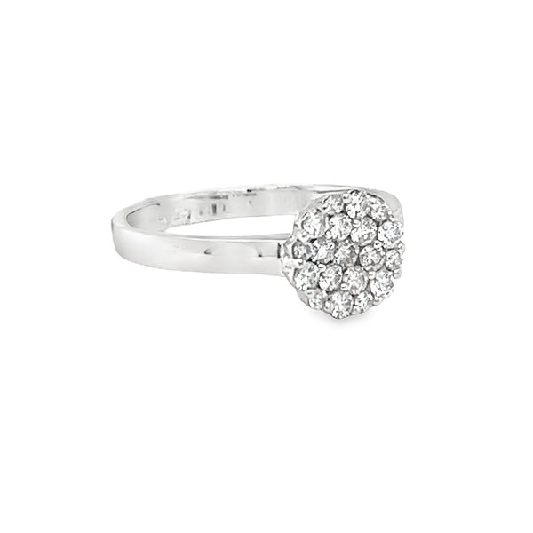 Diamond 20 Stone Cluster Ring 0.43ct 18ct White Gold