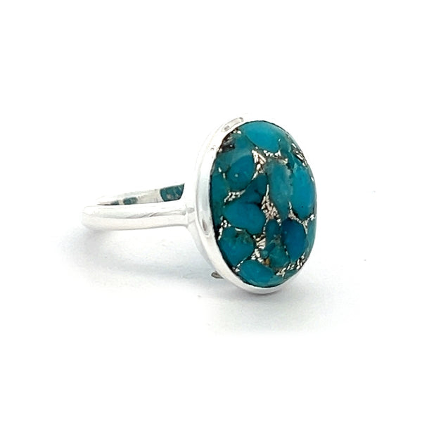 Sterling Silver Oval Turquoise Ring