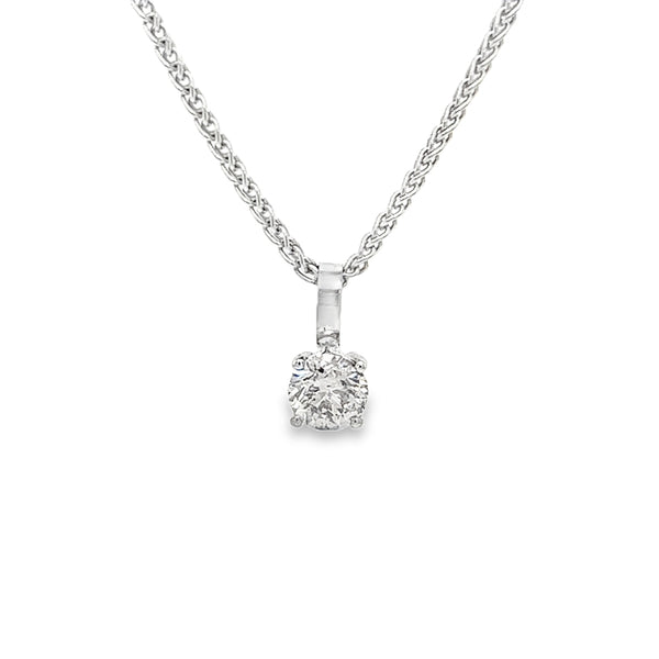 18ct White Gold Solitaire Diamond Pendant 1.00ct