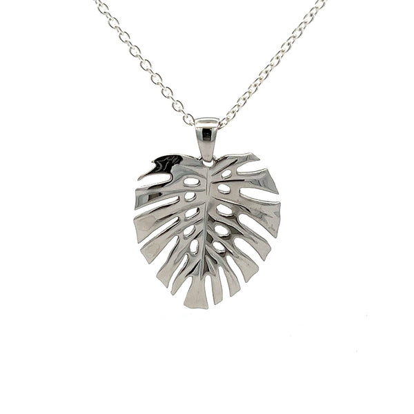 Sterling Silver Palm Leaf Necklace