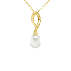 9ct Gold Pearl Drop Pendant