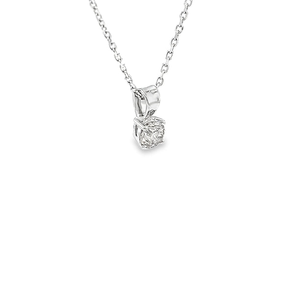 18ct White Gold Solitaire Diamond Pendant 0.40ct side