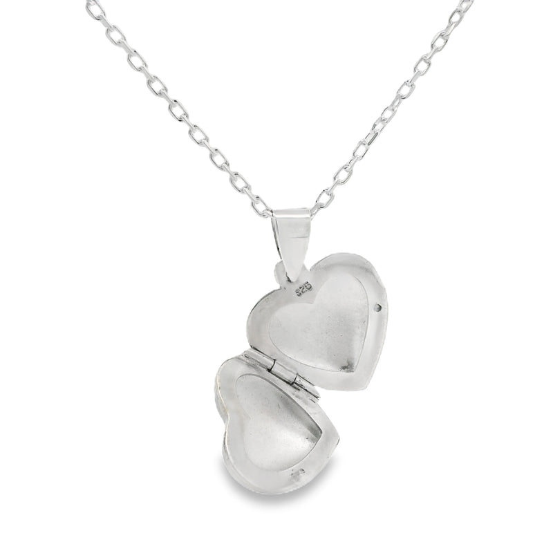 Silver Heart Locket open