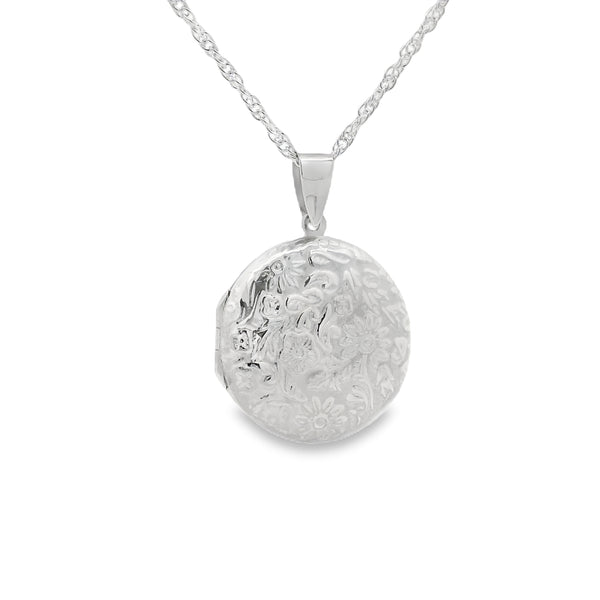 Silver Round Flower Locket