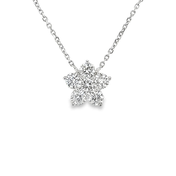 18ct White Gold Diamond Star Pendant & Chain