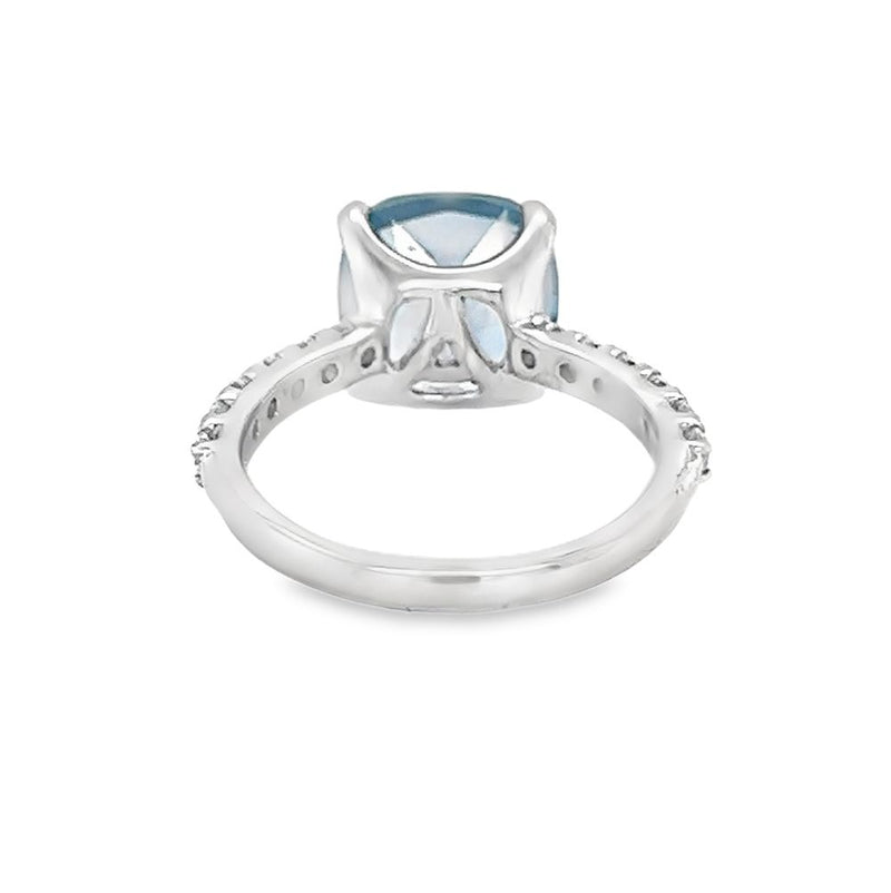 Silver Blue & White CZ Ring rear