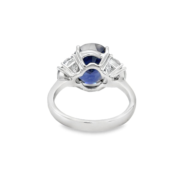 Sterling Silver Tanzanite Blue & White CZ Ring rear