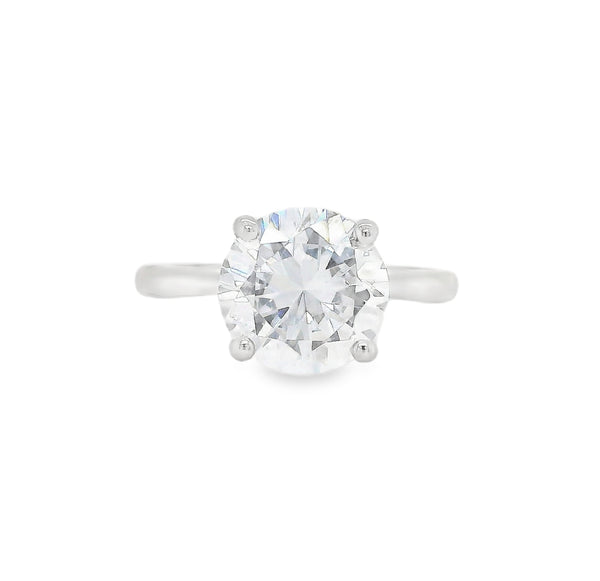 Silver 4ct Cubic Zirconia Solitaire Ring