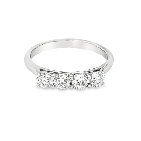 Diamond 4 Stone Eternity Ring 0.75ct 18ct White Gold