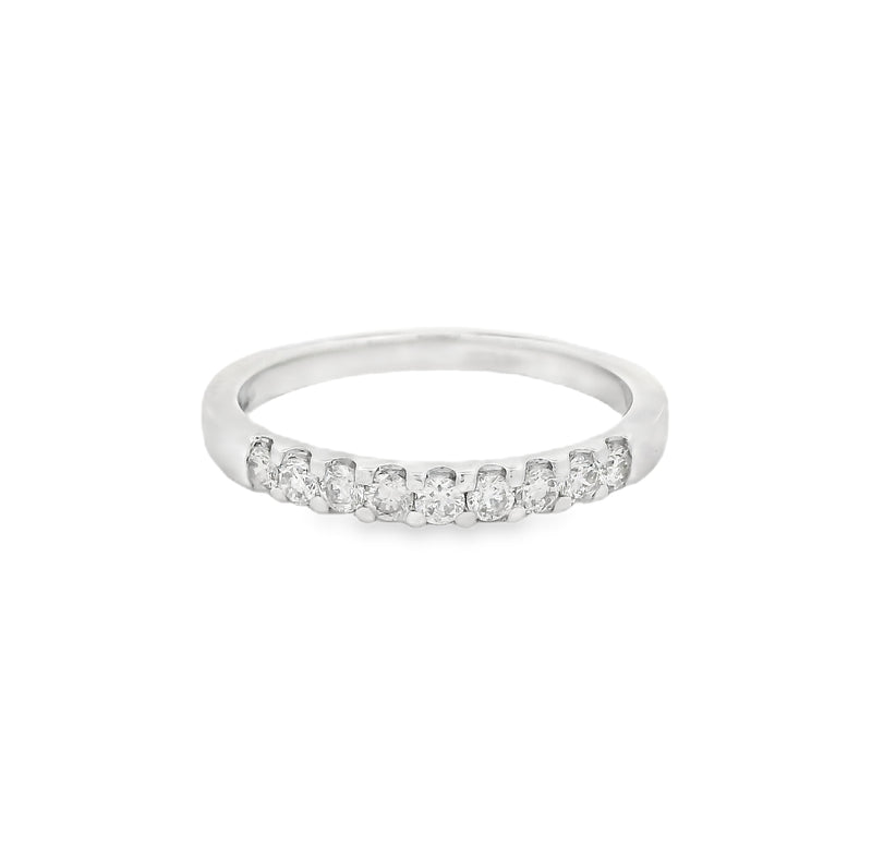 Diamond Eternity Ring 0.33ct Modern Square Claw 9ct White Gold