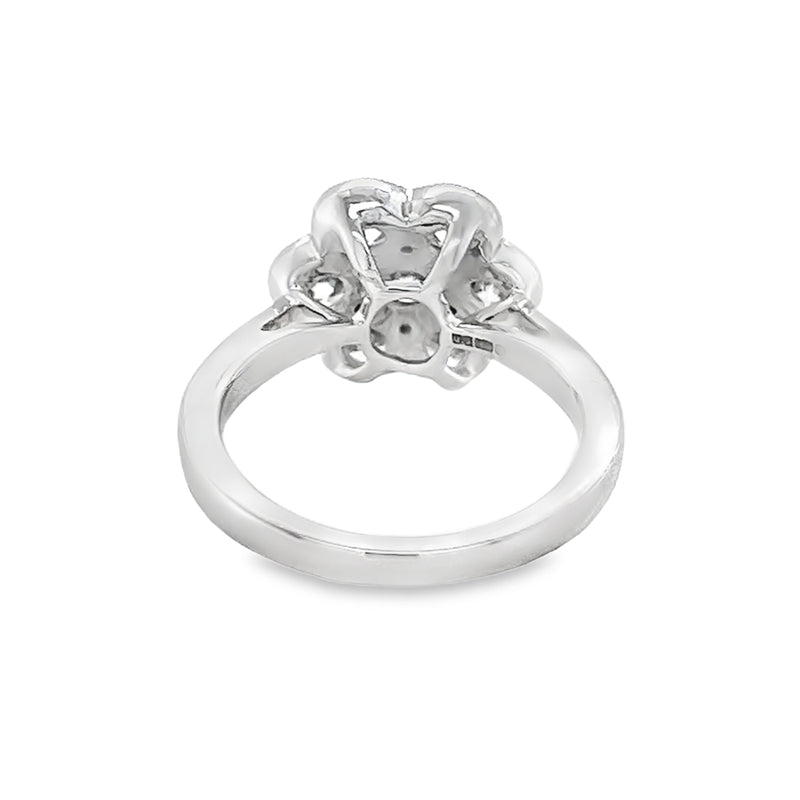 Diamond Daisy Engagement Ring 2.20ct 18ct White Gold rear