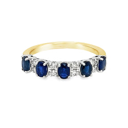 Sapphire & Diamond Eternity Ring 9ct Gold