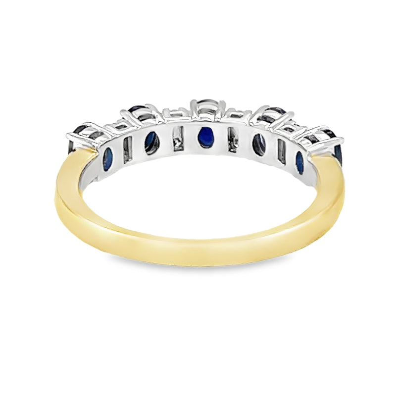 Sapphire & Diamond Eternity Ring 9ct Gold rear