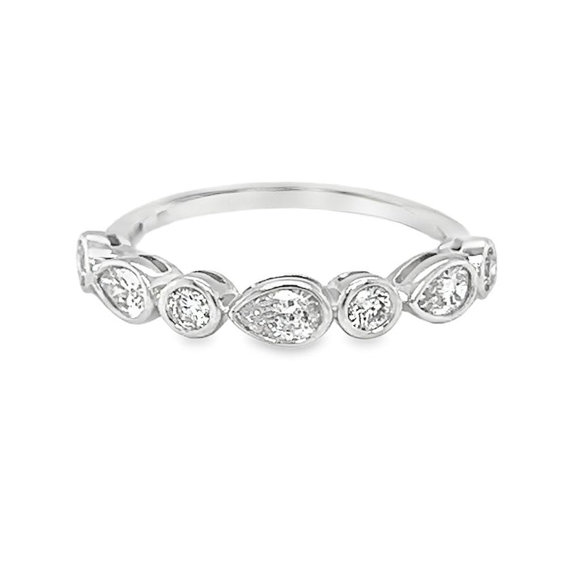 Multi Cut Diamond Eternity Ring 0.50ct 18ct White Gold