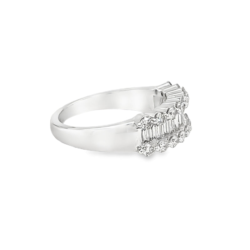 Diamond 3 Row Eternity Ring 1.15ct 9ct White Gold side