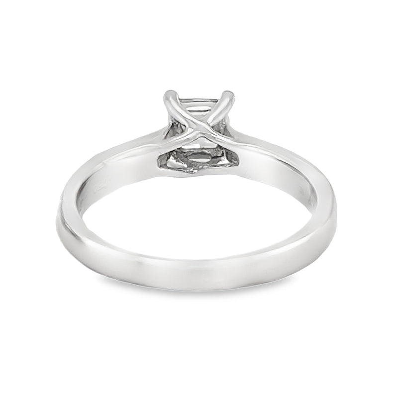 Solitaire Princess Cut Diamond 0.60ct Ring 18ct White Gold rear