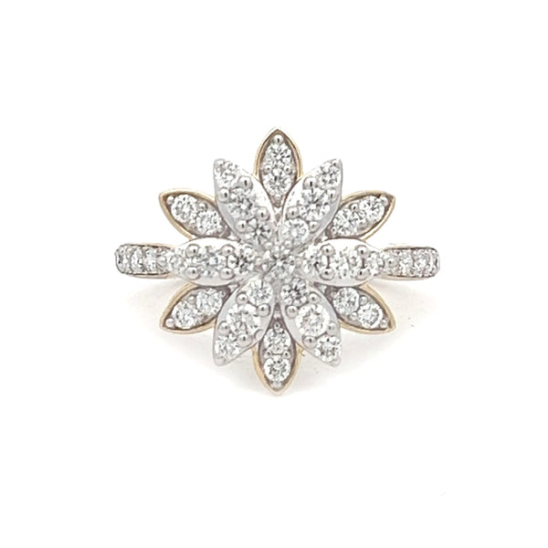 9ct Gold Diamond Star Cluster Ring 0.72ct