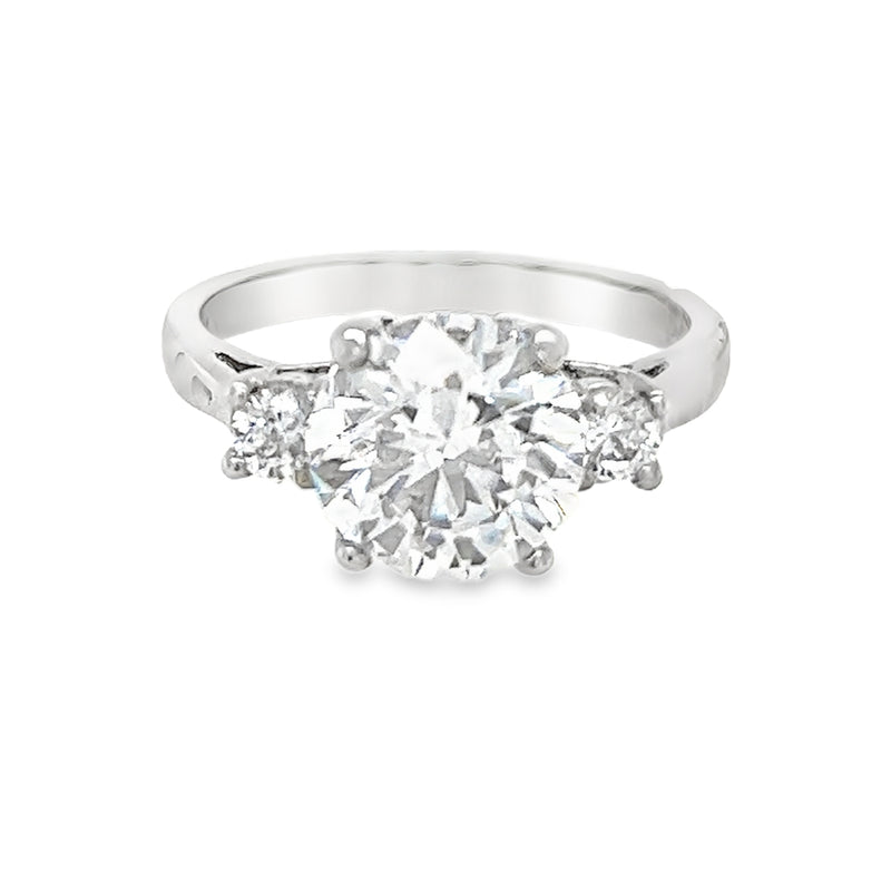 Sterling Silver 3 Stone CZ Dress Ring SH575L