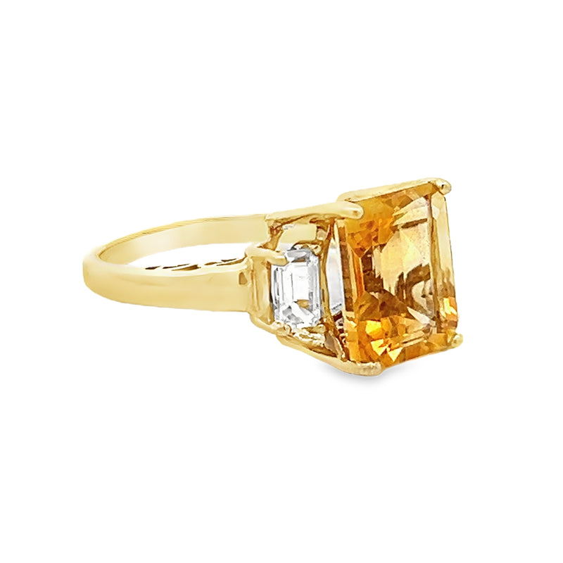 Pre Owned Citrine Ring 9ct Gold