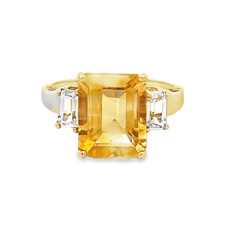 Pre Owned Citrine Ring 9ct Gold