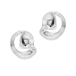 Sterling Silver Open Swirl Stud Earrings