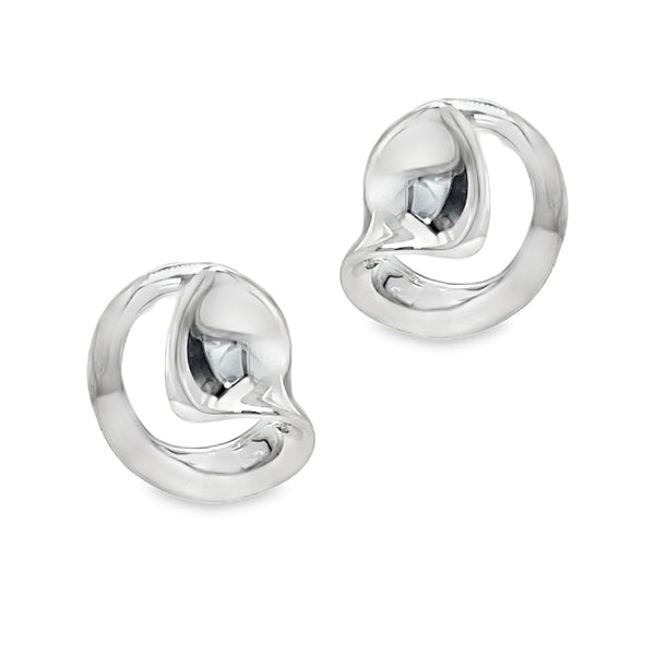 Sterling Silver Open Swirl Stud Earrings