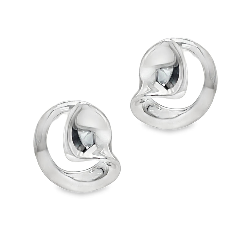 Sterling Silver Open Swirl Stud Earrings