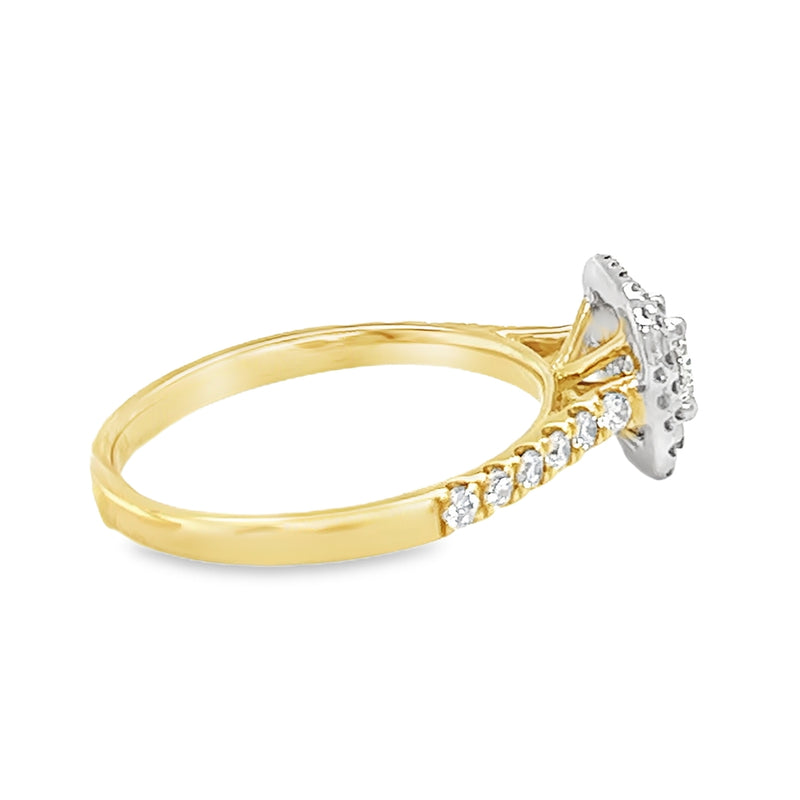 Diamond Cushion Double Halo Ring 0.66ct 18ct Gold side 2