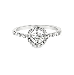 Diamond Halo Ring 0.48ct 18ct White Gold