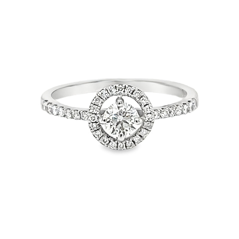 Diamond Halo Ring 0.48ct 18ct White Gold