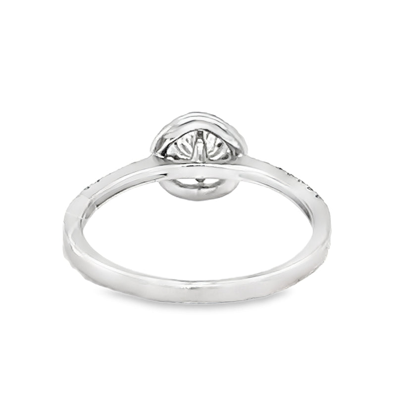 Diamond Halo Ring 0.48ct 18ct White Gold rear