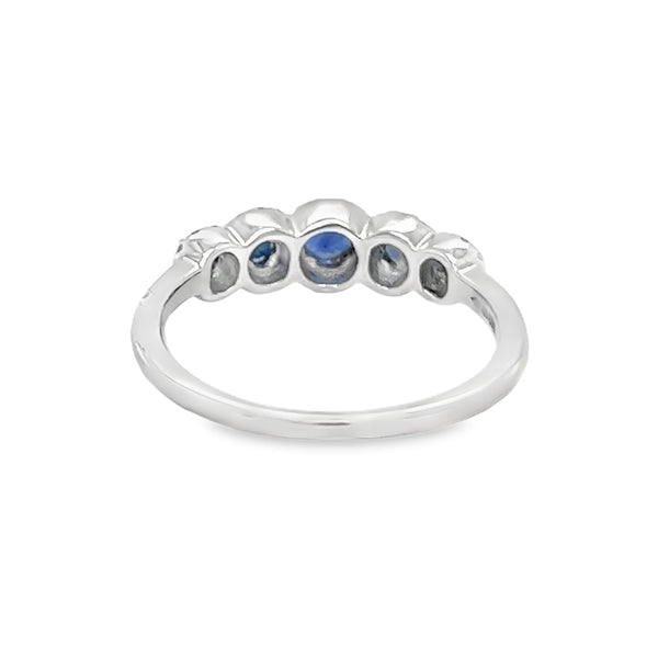 Sapphire & Diamond Graduated Eternity Ring 18ct White Gold rear