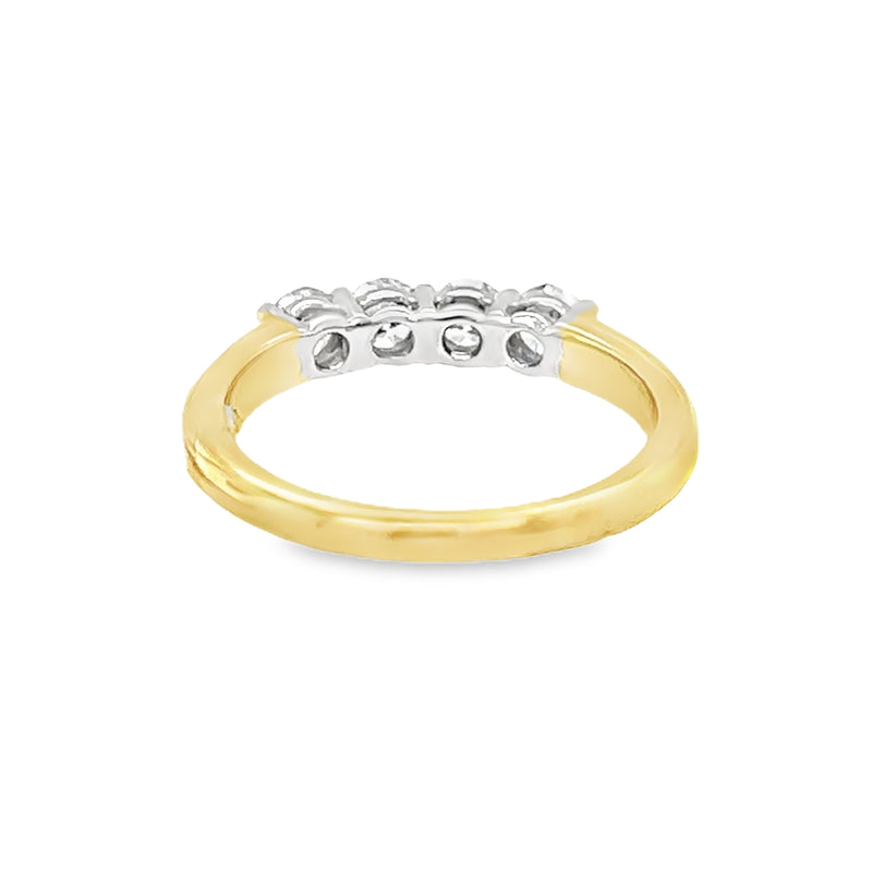 Diamond 4 Stone Eternity Ring 0.56ct 18ct Gold rear