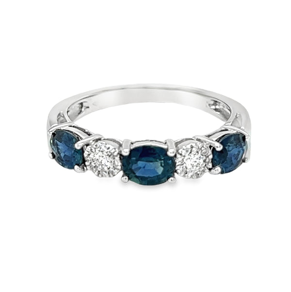 18ct White Gold Sapphire & Diamond Eternity Ring