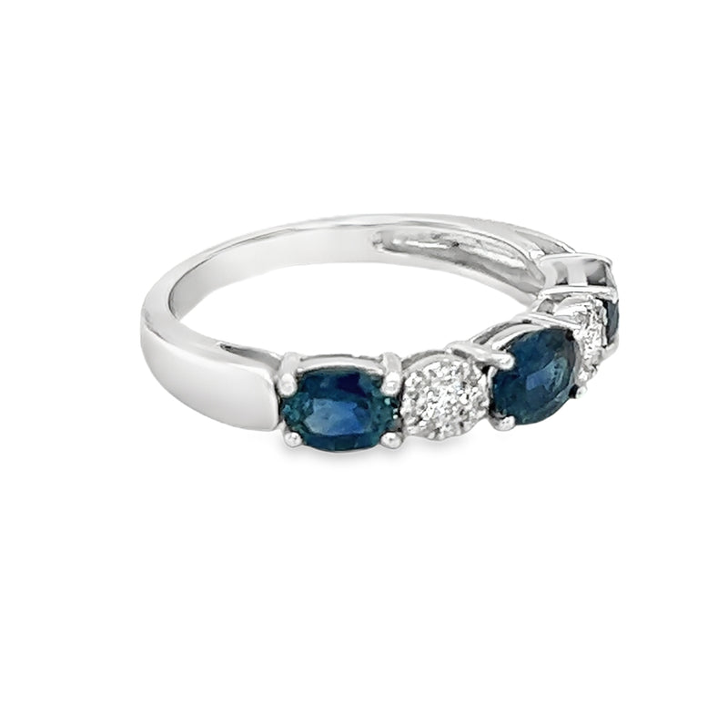 18ct White Gold Sapphire & Diamond Eternity Ring side