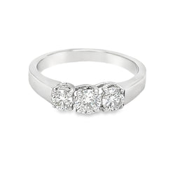 3 Stone Diamond Ring 0.70ct 18ct White Gold