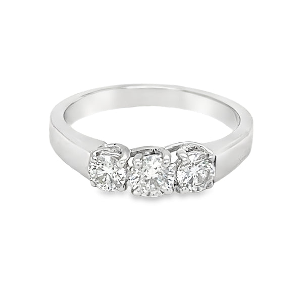 3 Stone Diamond Ring 0.70ct 18ct White Gold