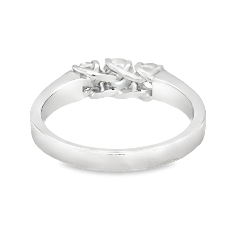 3 Stone Diamond Ring 0.70ct 18ct White Gold rear