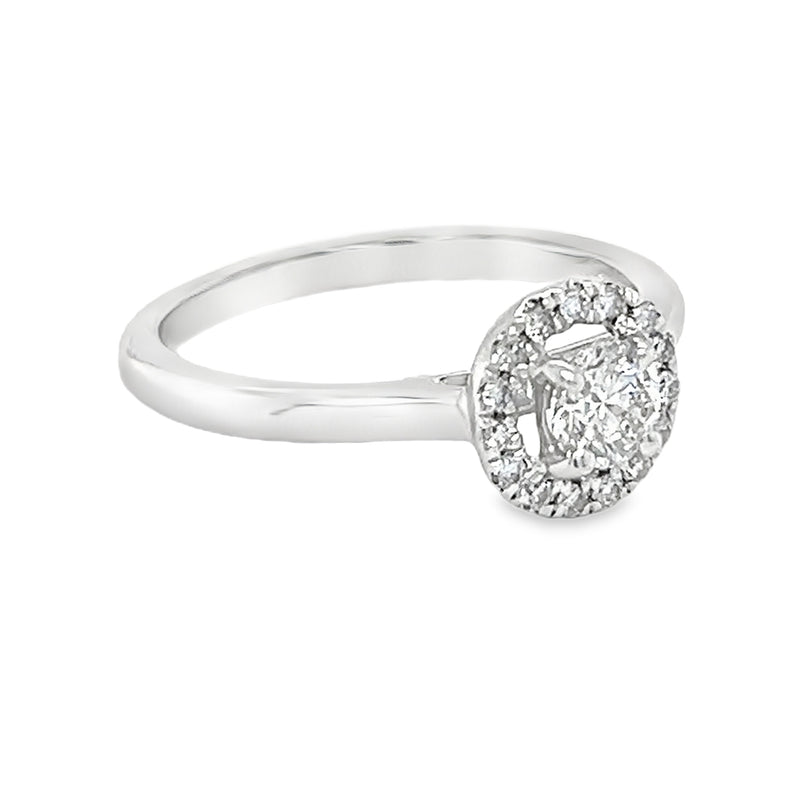 Diamond Halo Ring 0.45ct 18ct White Gold