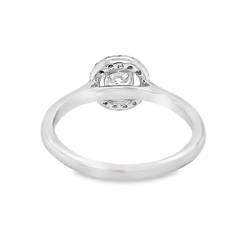 Diamond Halo Ring 0.45ct 18ct White Gold