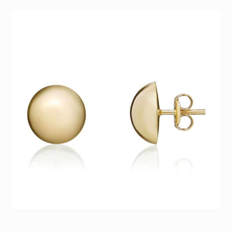 9ct Gold Polished Domed Stud Earrings side